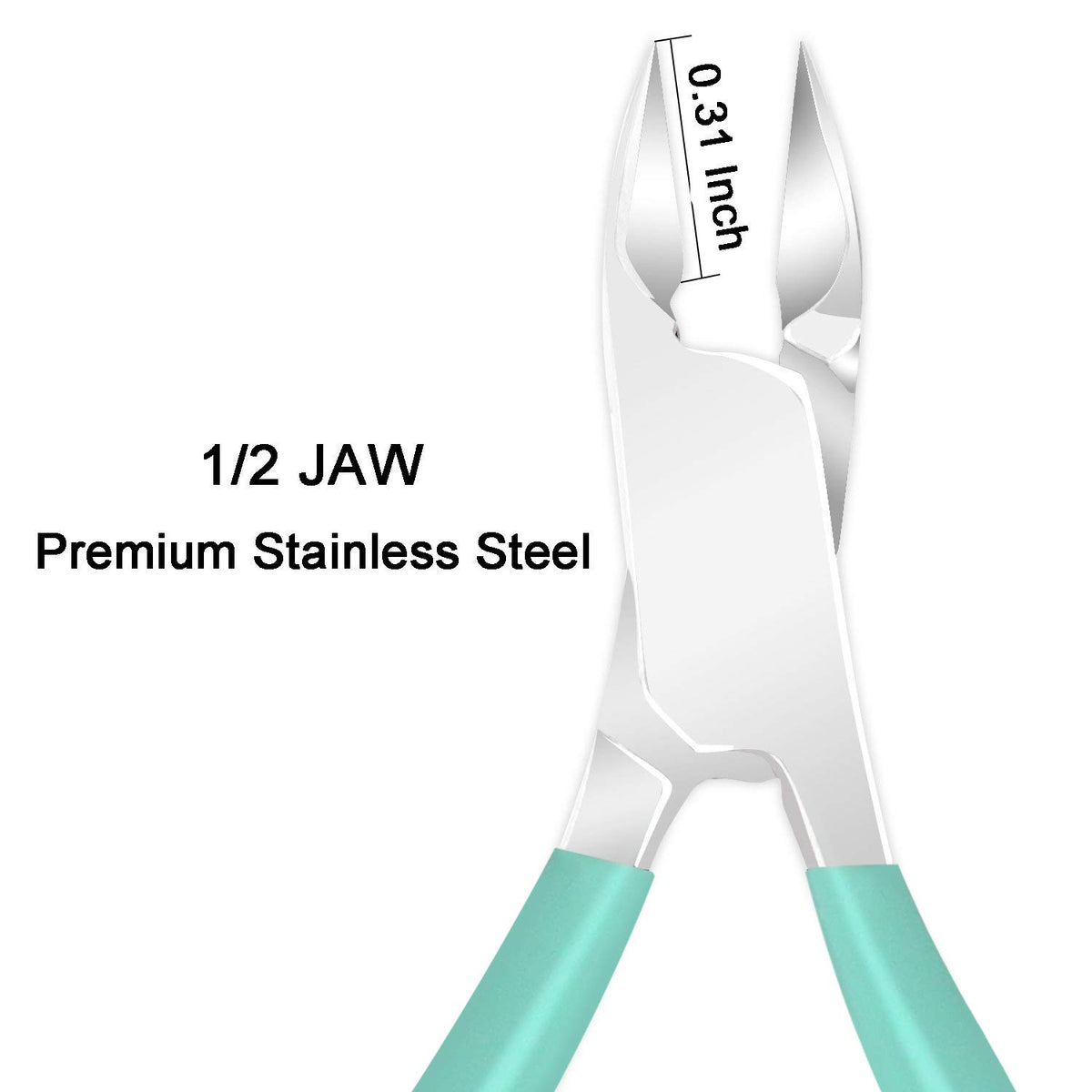 Close-up view of Ejiubas cuticle trimmer showing stainless steel finish