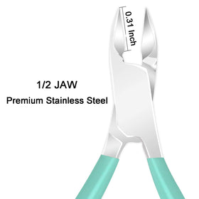 Close-up view of Ejiubas cuticle trimmer showing stainless steel finish