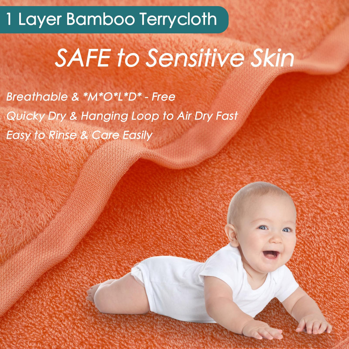 Close-up view of JEFFSUN soft face towel texture