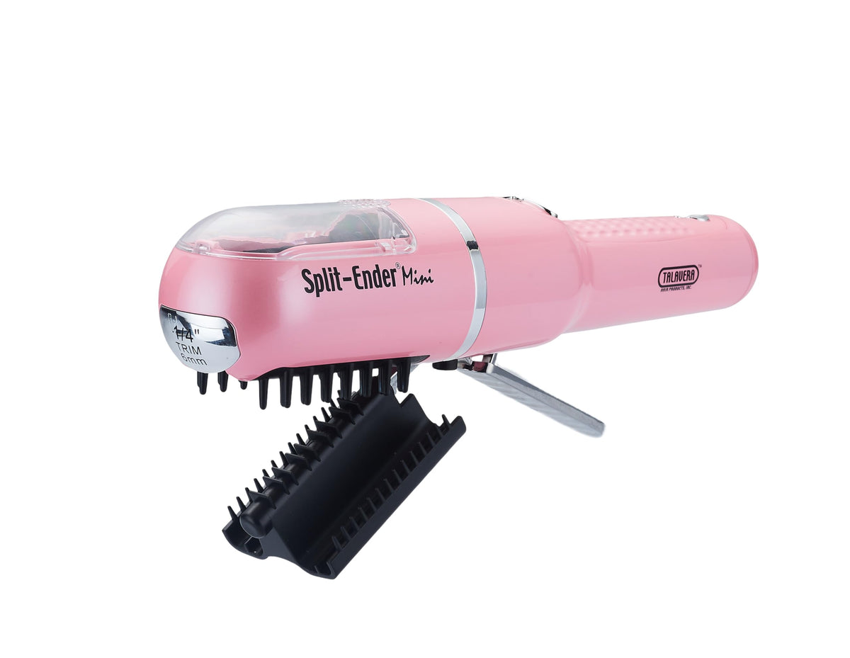 Close-up view of Split-Ender Mini trimming split ends