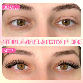 Close-up view of Wtvane lash clusters showing different lengths