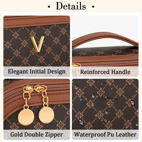 CLOUDWINGS Custom Initial Makeup Bag with gold-toned hardware and two-way zippers