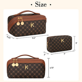 CLOUDWINGS Initial Makeup Bag flat design for easy access