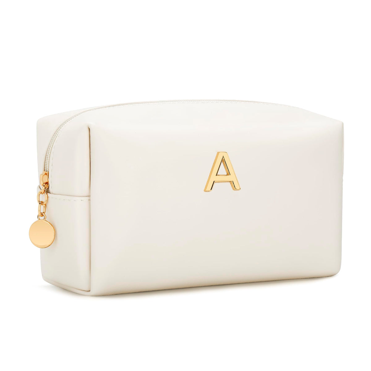 CLOUDWINGS Initial Makeup Bag front view in pink