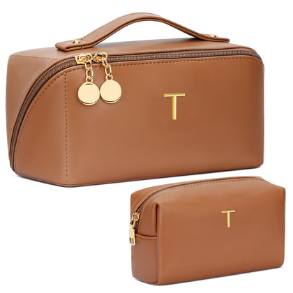 CLOUDWINGS Initial Makeup Bag front view with personalised initials