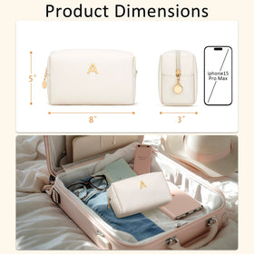 CLOUDWINGS Initial Makeup Bag in lifestyle scene