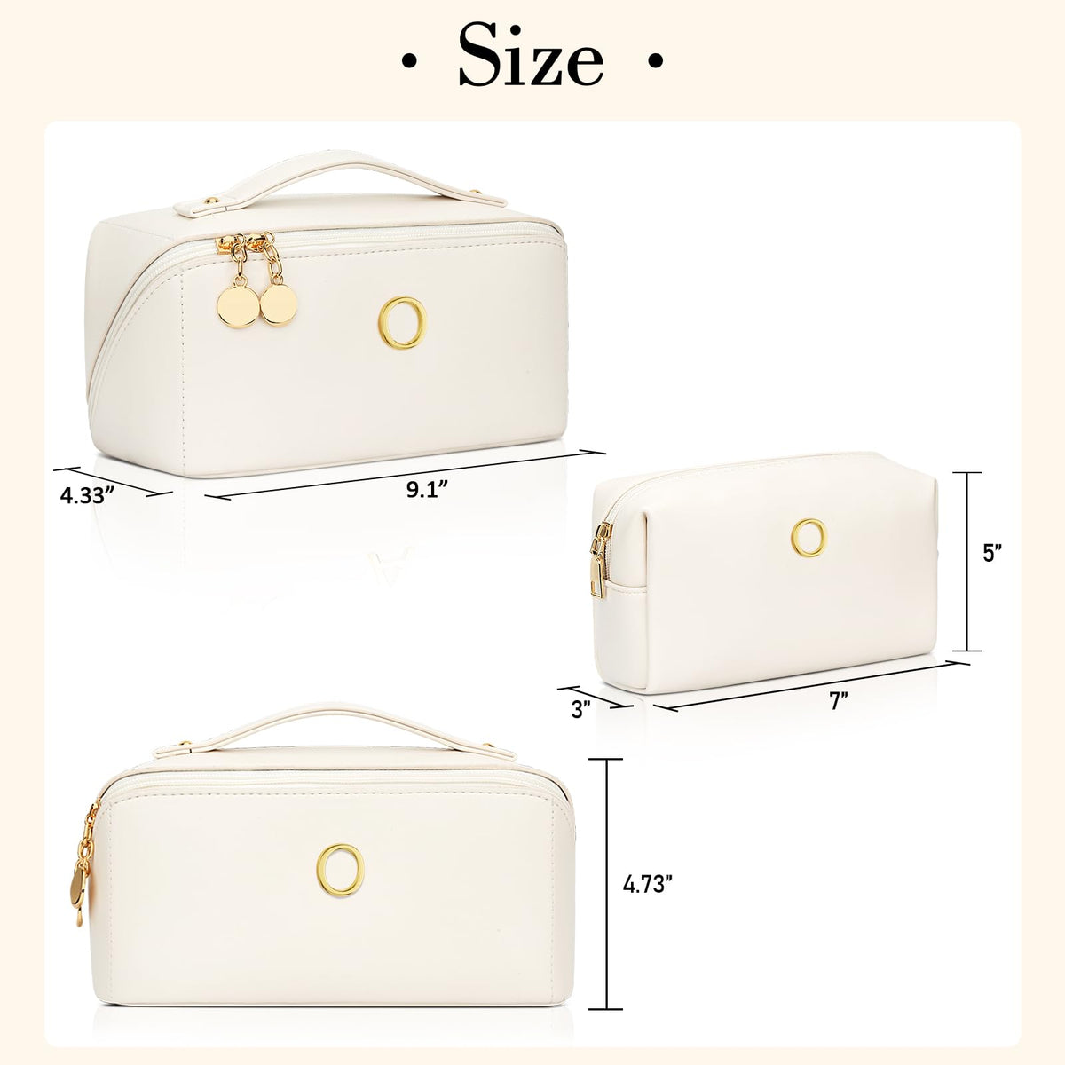 CLOUDWINGS Initial Makeup Bag in stylish setting with cosmetics