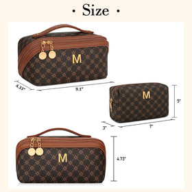 CLOUDWINGS Initial Makeup Bag open flat showcasing storage space