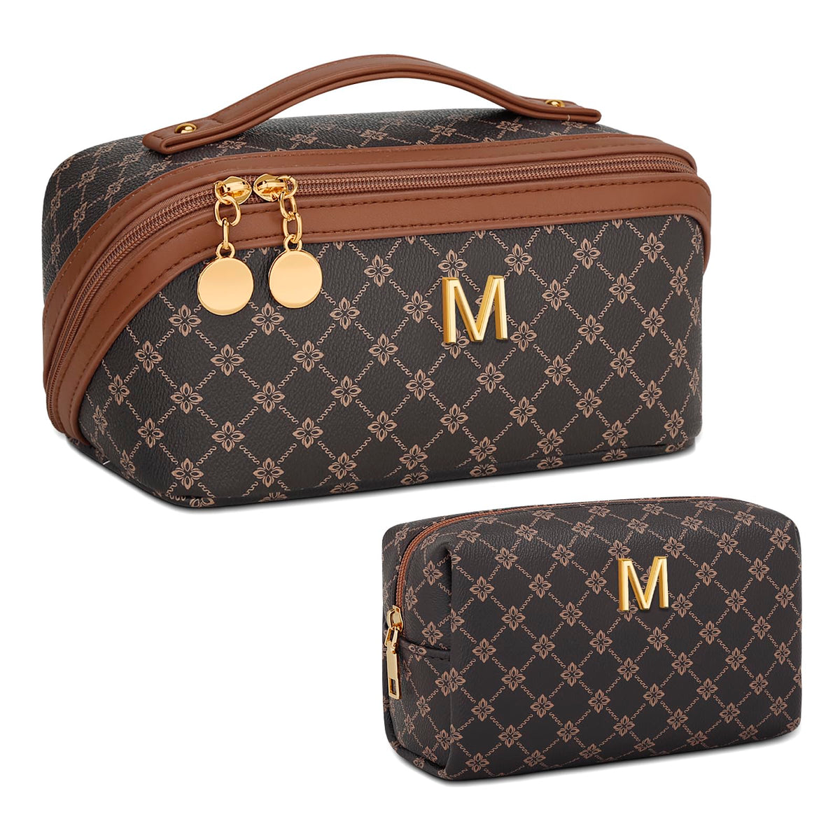 CLOUDWINGS Initial Makeup Bag personalized with an initial, front view