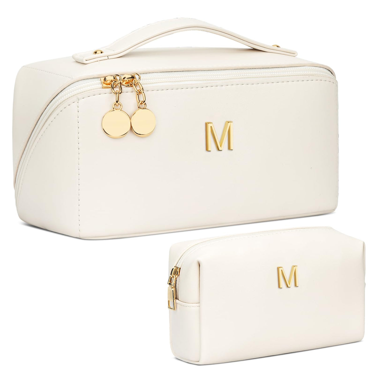 CLOUDWINGS Initial Makeup Bag personalized with initial front view
