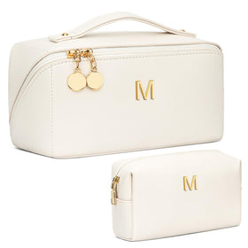 CLOUDWINGS Initial Makeup Bag personalized with initial front view