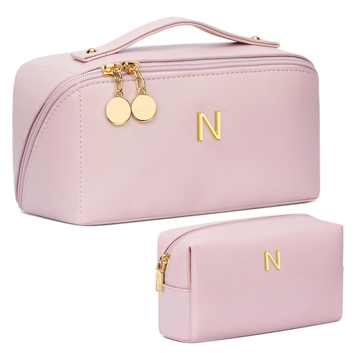 CLOUDWINGS Initial Makeup Bag personalized with initials, front view