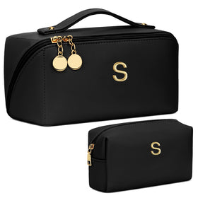 CLOUDWINGS Initial Makeup Bag personalized with initials, front view
