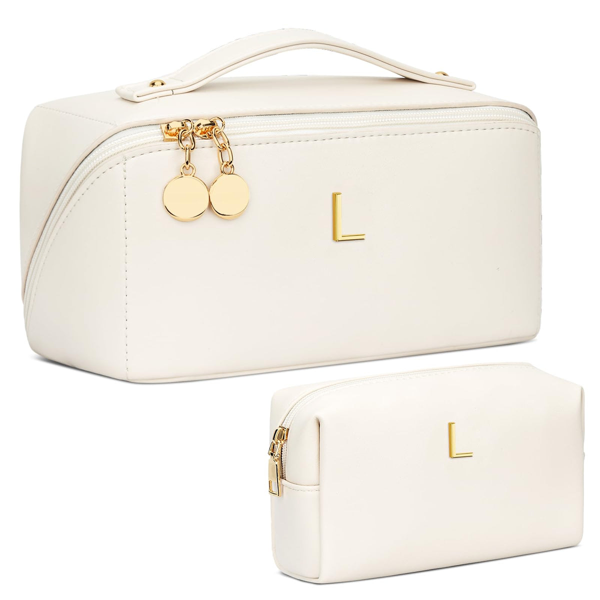 CLOUDWINGS Initial Makeup Bag personalized with initials, front view