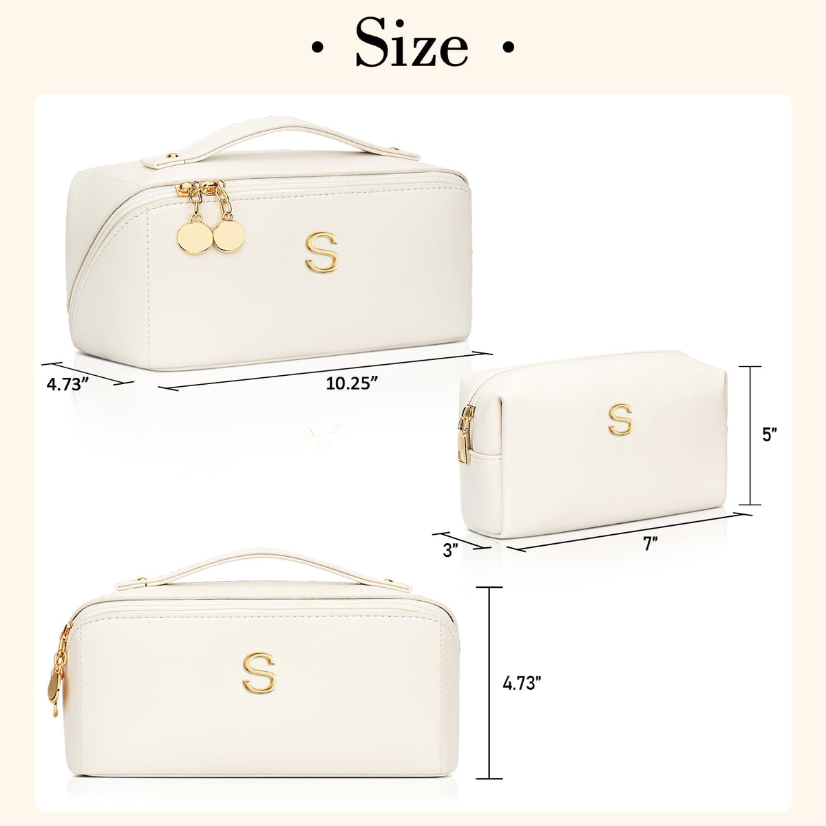 CLOUDWINGS Initial Makeup Bag Set lifestyle scene on a vanity