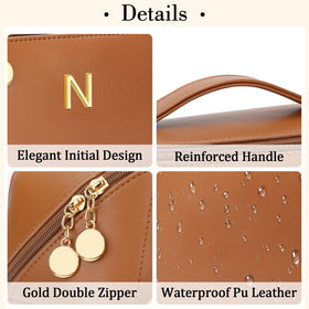 CLOUDWINGS Initial Makeup Bag with small toiletry bag included