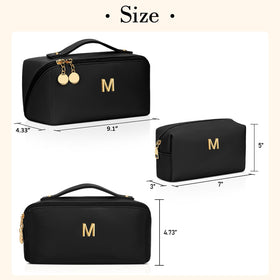 CLOUDWINGS Initial Makeup Bag with small toiletry bag included