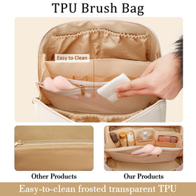 CLOUDWINGS makeup bag showcasing personalized initial feature