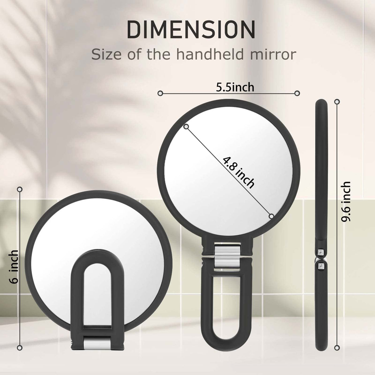 CLSEVXY Double-Sided Handheld Mirror displaying 1X side
