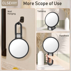 CLSEVXY Double-Sided Handheld Mirror on a vanity table