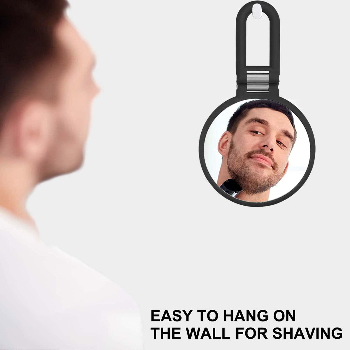 CLSEVXY Double-Sided Handheld Mirror with a close-up of the handle