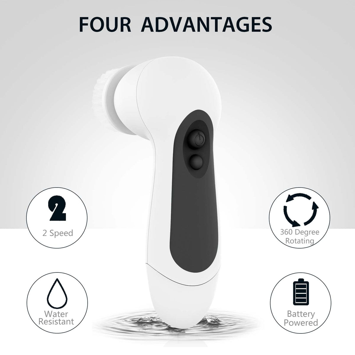 CLSEVXY facial cleansing brush in use in the shower