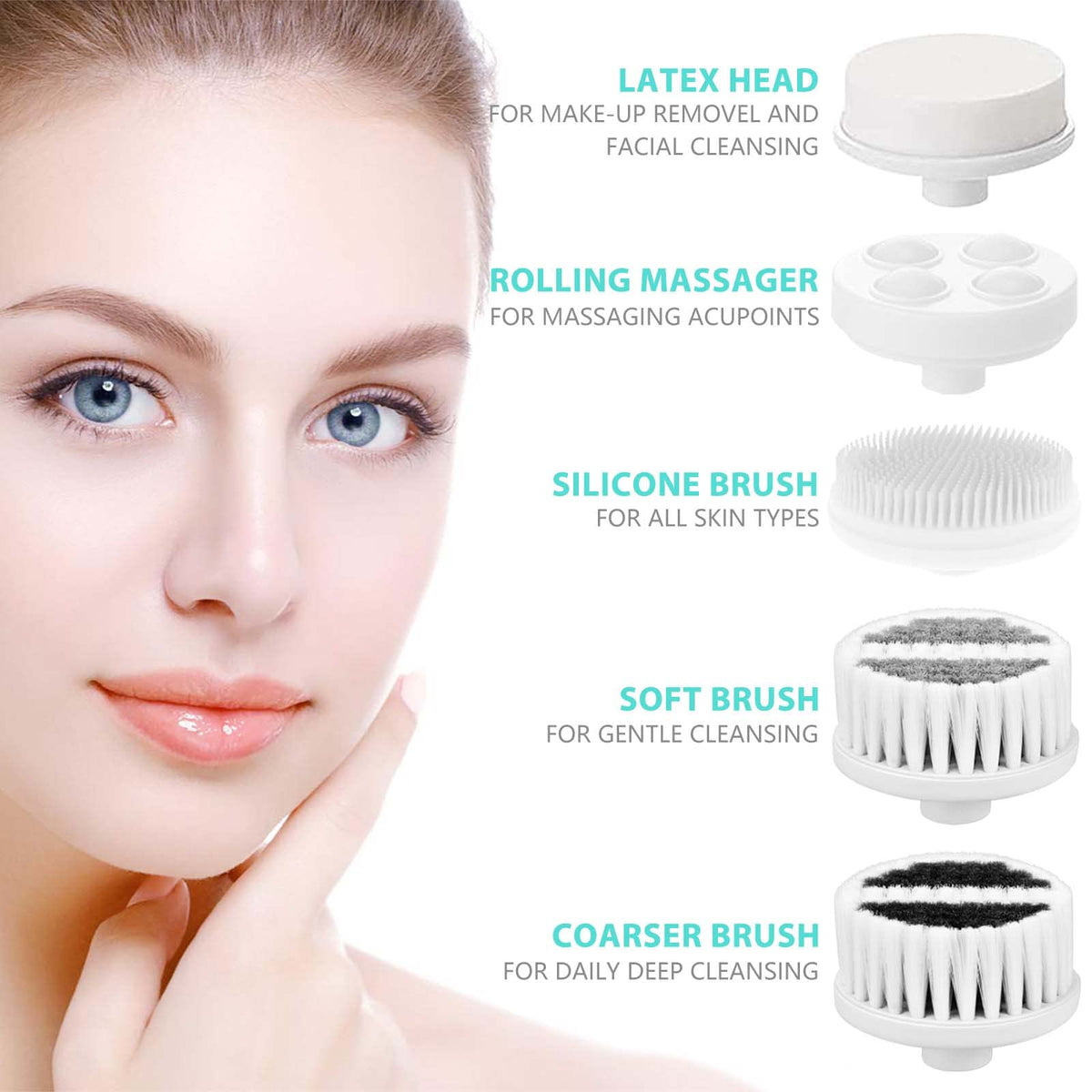 CLSEVXY Facial Cleansing Brush showing silicone brush head