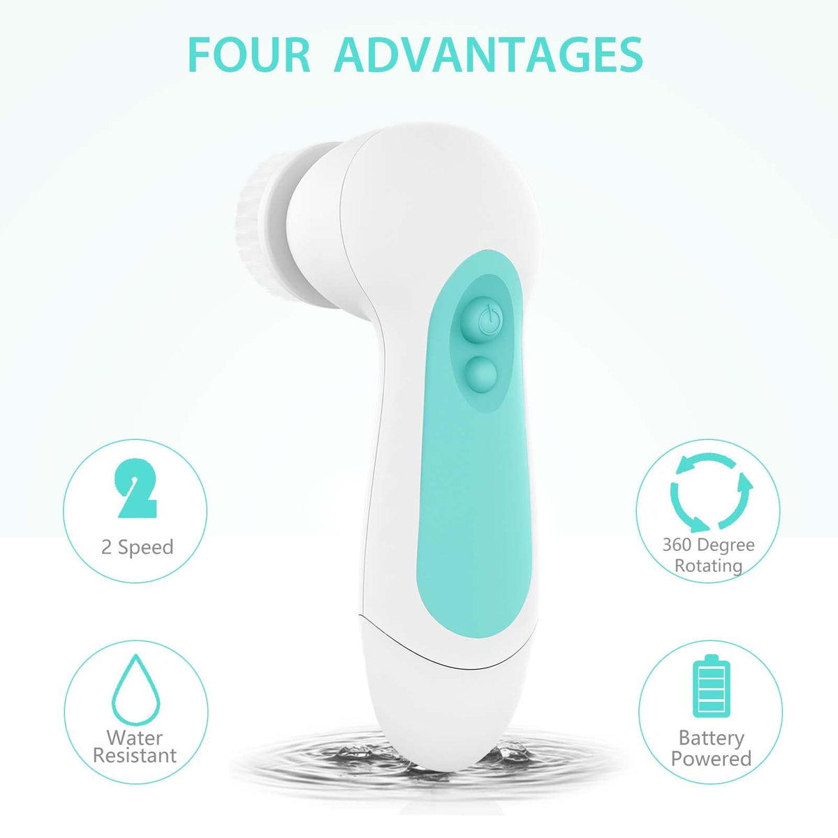 CLSEVXY Facial Cleansing Brush with bristle brush head close-up