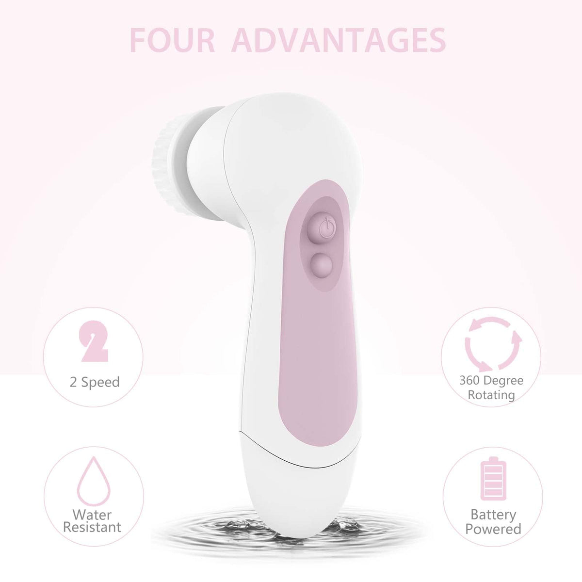 CLSEVXY facial cleansing brush with makeup remover sponge