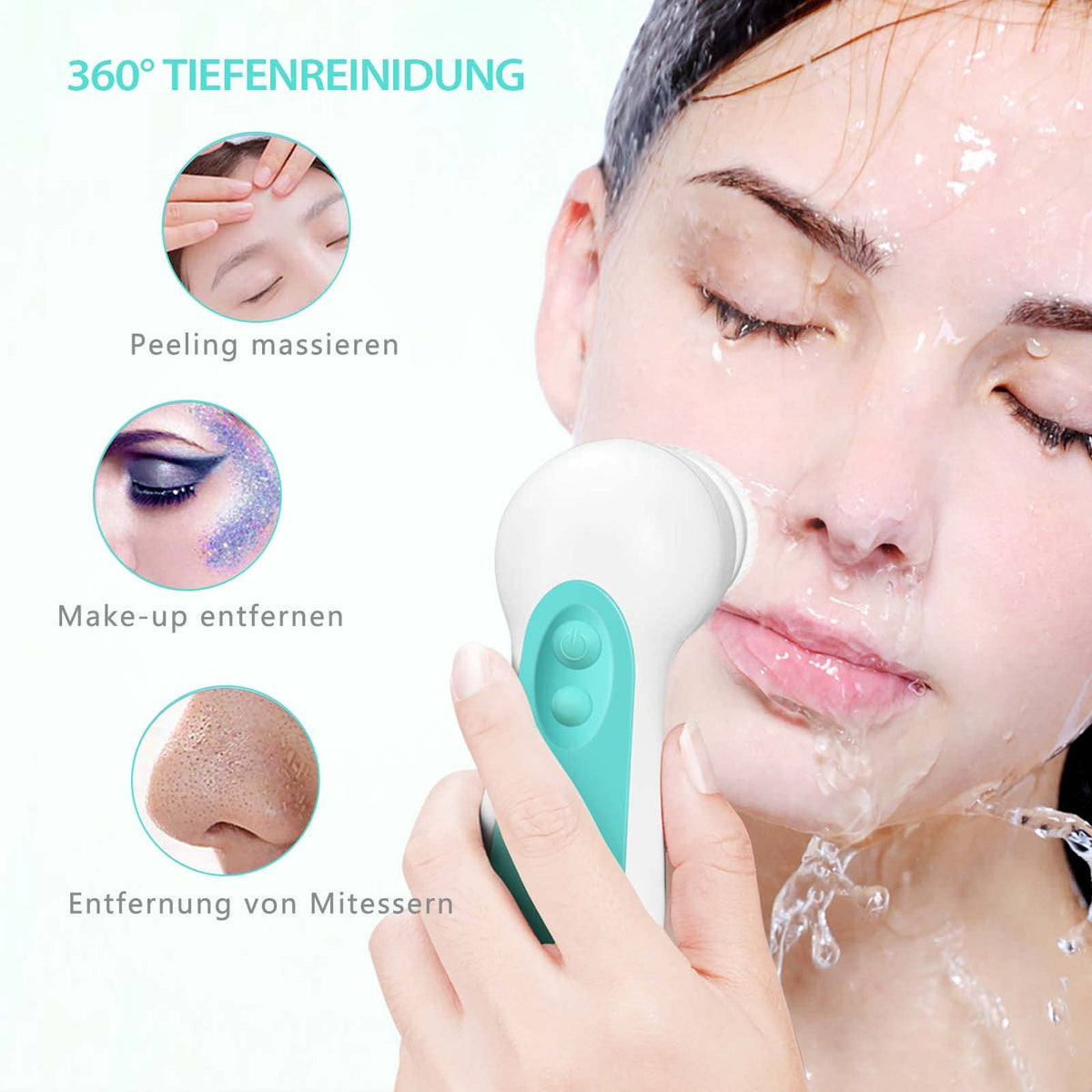 CLSEVXY Facial Cleansing Brush with user holding it