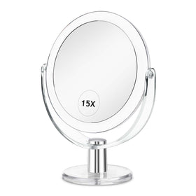 CLSEVXY Vanity Makeup Mirror front view with 1X and 15X magnification