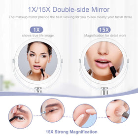 CLSEVXY Vanity Makeup Mirror side view showing 360-degree swivel