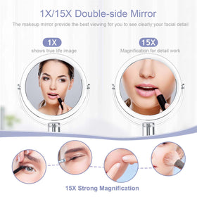 CLSEVXY Vanity Mirror side view showing 360° swivel