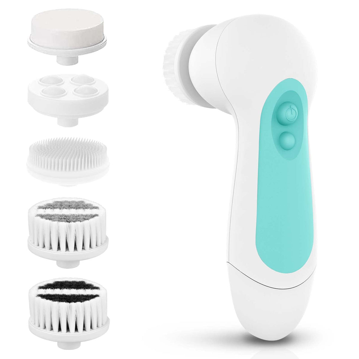 CLSEVXY Waterproof Facial Cleansing Brush Set front view with 5 brush heads
