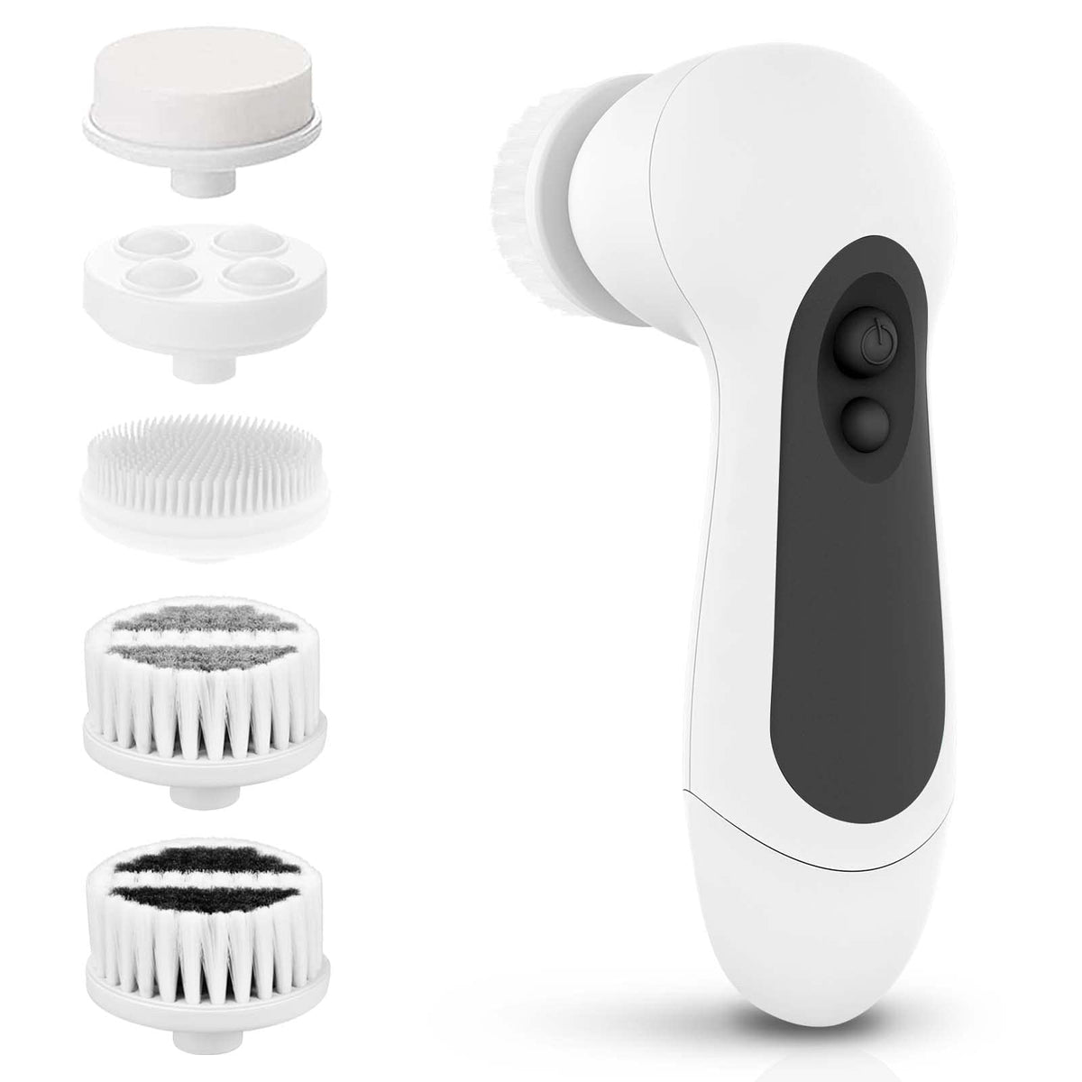 CLSEVXY Waterproof Facial Cleansing Brush Set with 5 brush heads
