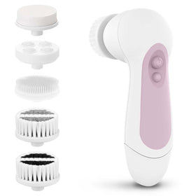 CLSEVXY Waterproof Facial Cleansing Brush Set with 5 brush heads