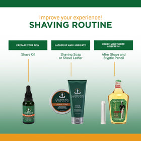 Clubman After Shave Lotion on a bathroom shelf