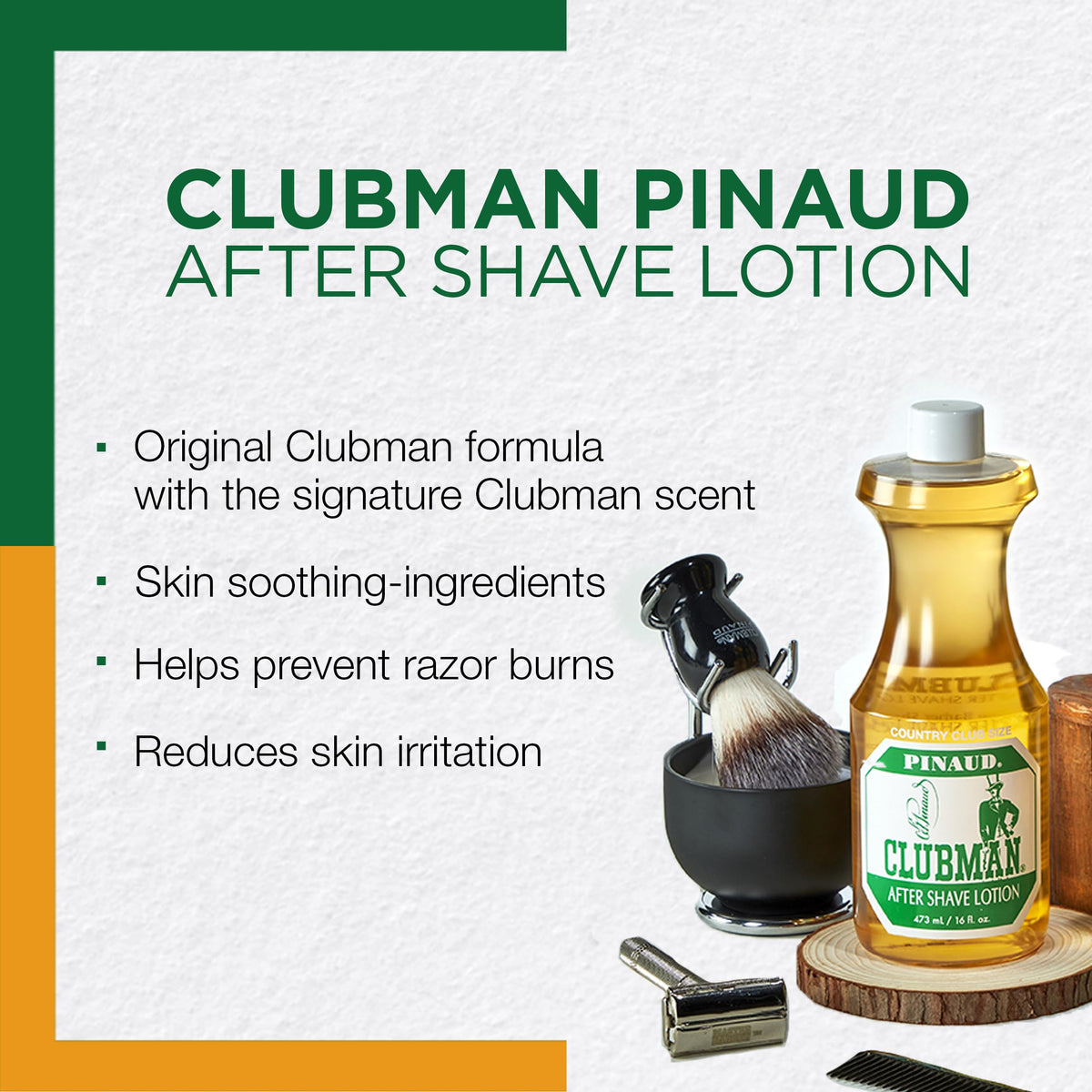 Clubman Pinaud After Shave Lotion application on skin