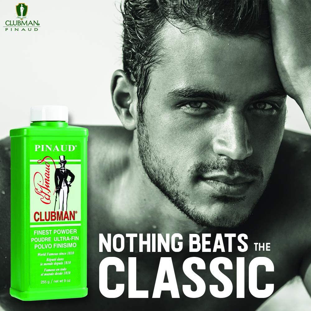 Clubman Pinaud Finest Powder Classic White 9 Oz back view