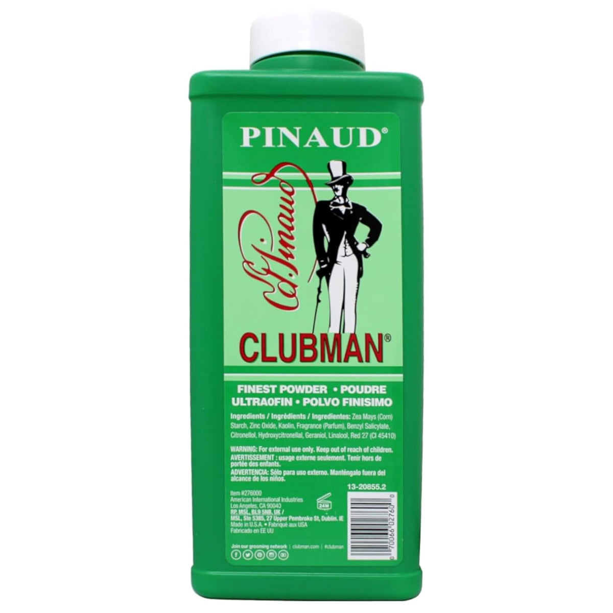 Clubman Pinaud Finest Powder Classic White packaging