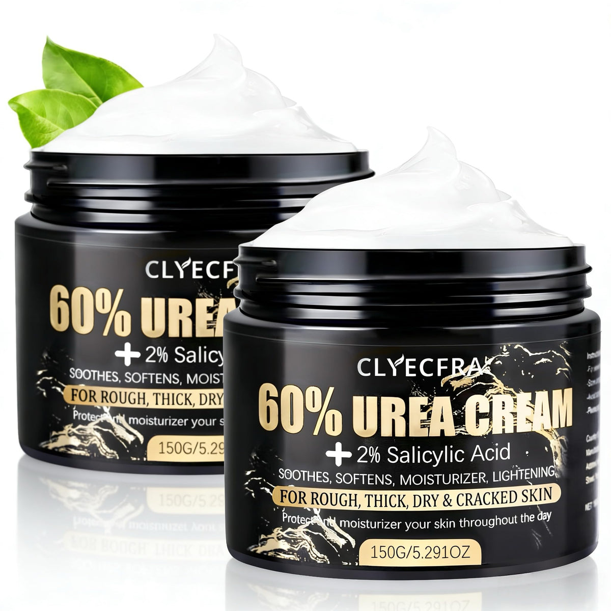 Clyecfra 2Pack Urea Cream 60% front view with packaging