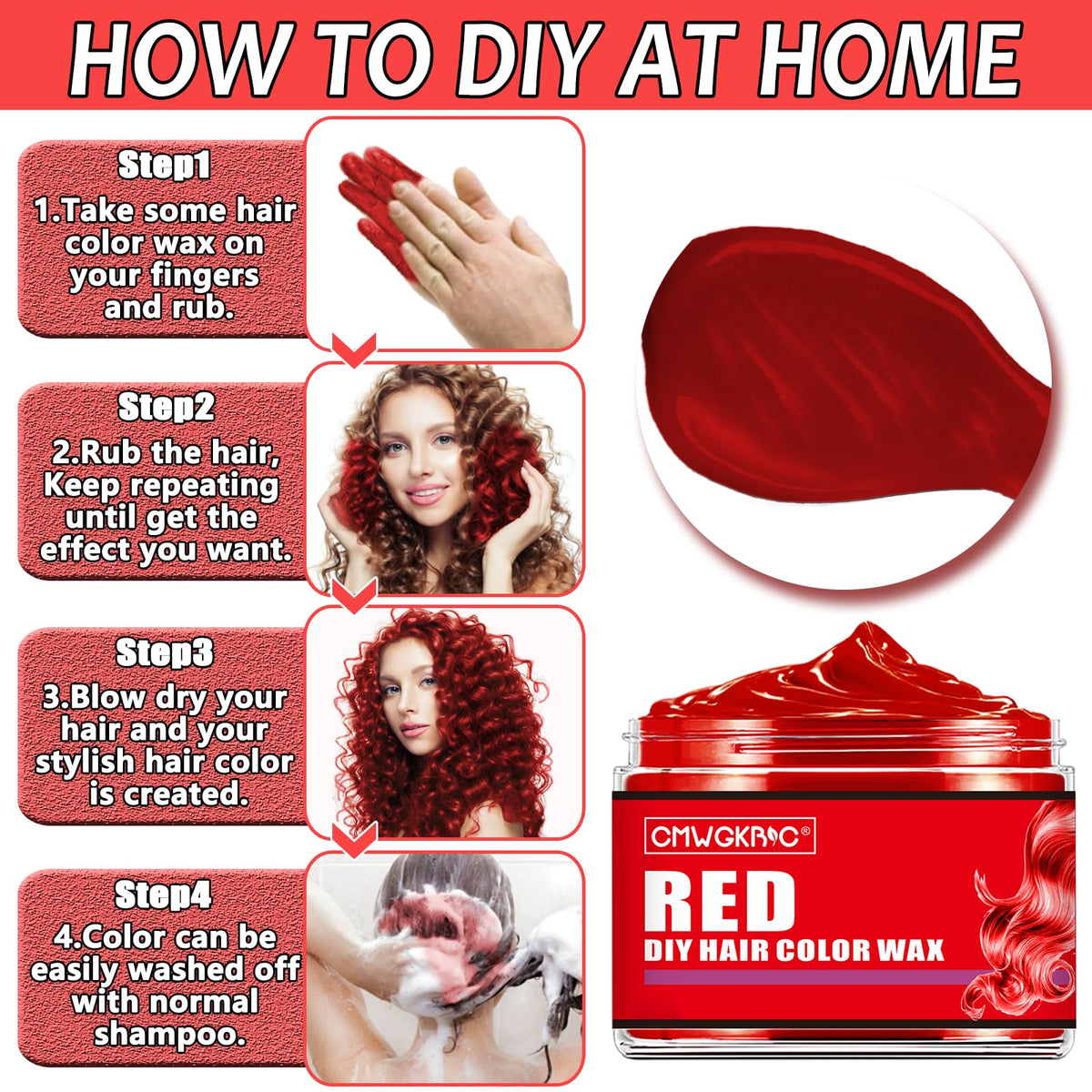 CMWGKBC Temporary Hair Colour Wax packaging with product details
