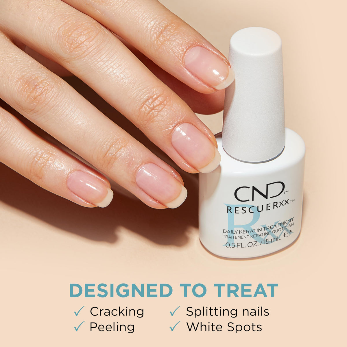 CND RescueRXx Daily Keratin Nail 0.5 fl oz side view
