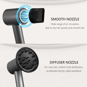 CNMSGM hair dryer showing lightweight design on a table