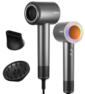 CNMSGM Negative Ionic Hair Dryer front view in black and gray
