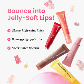 CNP Propolis Jelly Tinted Lipcerin Cherry Pie texture on lips