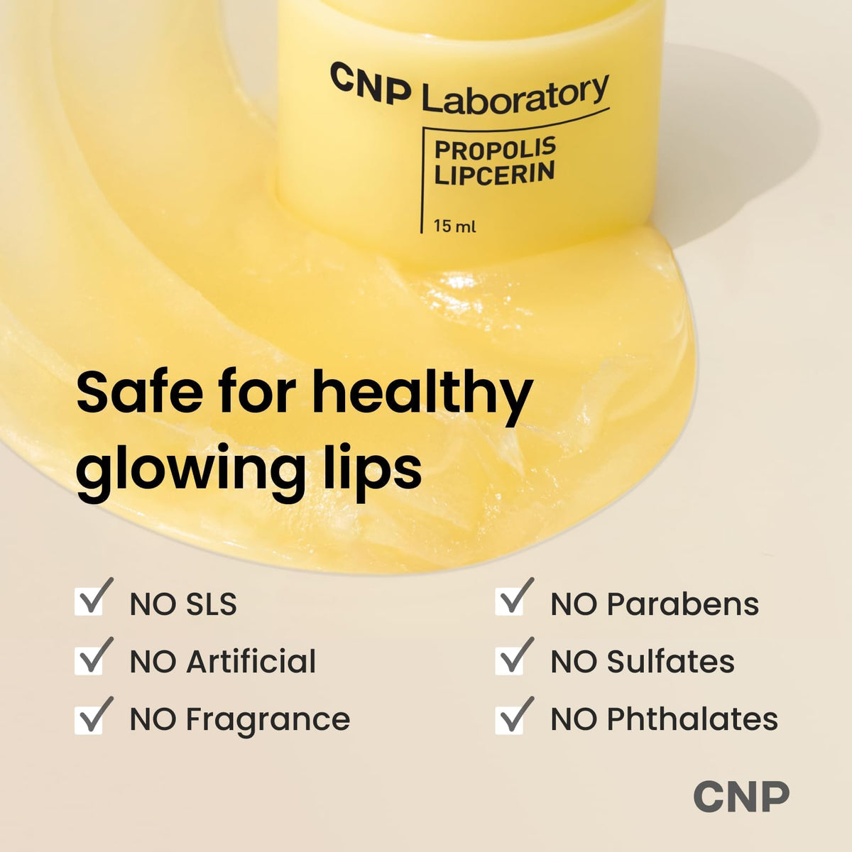 CNP Propolis Lipcerin™ displayed on a wooden surface