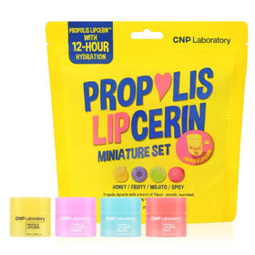 CNP Propolis Lipcerin Mini Set with four flavours displayed
