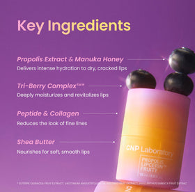 CNP Propolis Lipcerin texture close-up on hand