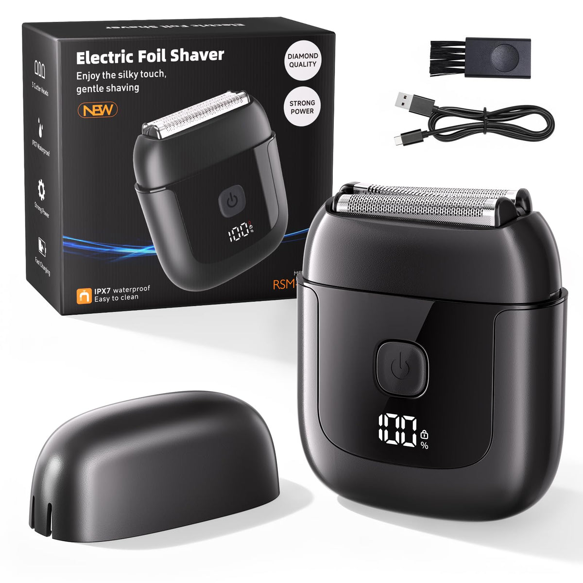Cnunkn Electric Foil Shaver front view with floating blades